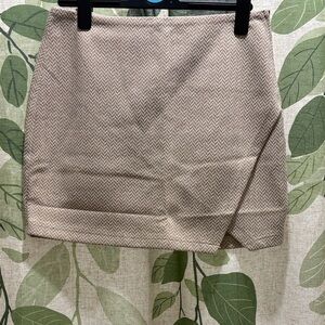 Hem & Thread Beige Chevron Mini Skirt